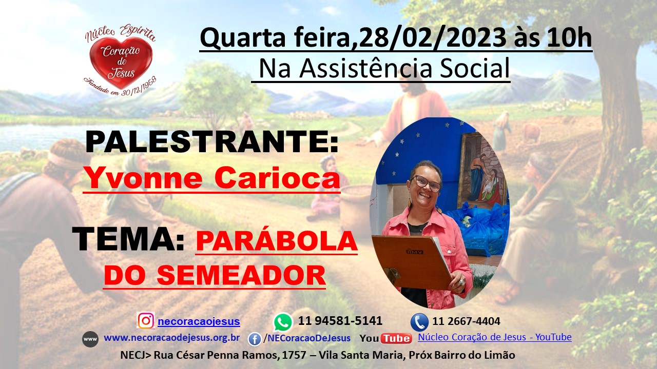 Próxima palestra da Assistência Social com Yvonne Carioca